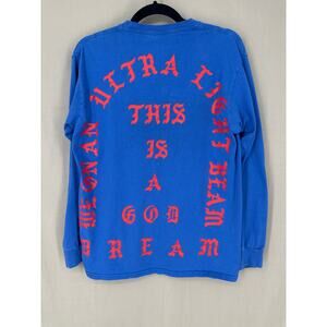 Kanye West Shirt Mens Medium Blue Red I Feel Like Pablo Tour Merch Long Sleeve